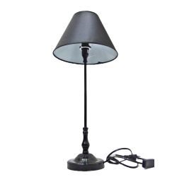 Lampka metalowa z aksamitnym abażurem Czarna 55cm